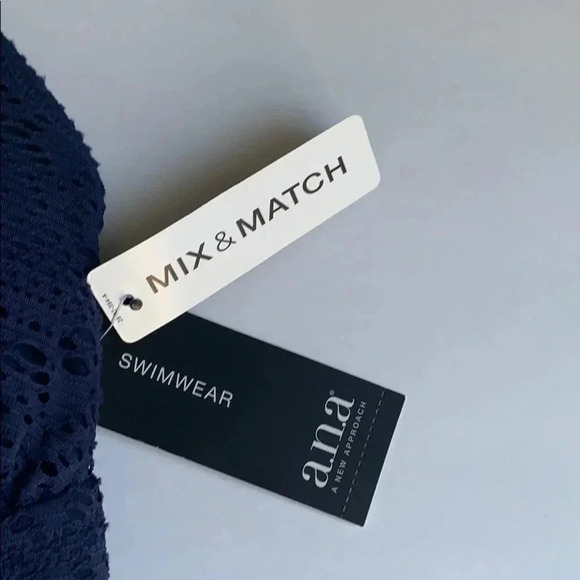 A.N.A Swim Navy Blue Lace Bikini Top, Swim Brief Plus 2X NWT - Picture 5 of 15